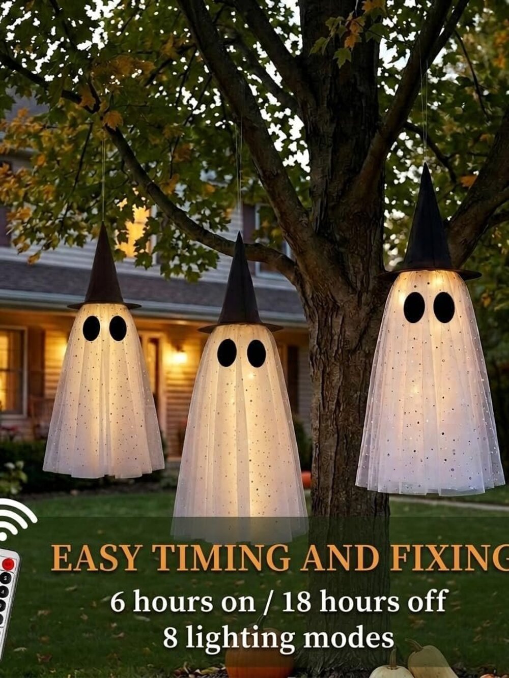 Halloween Ghost Decorations Outdoor, Halloween Hanging Ghosts Decorations - Picture 5 of 8